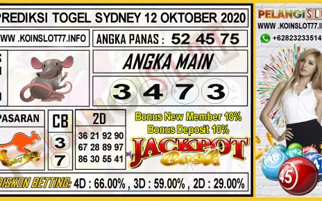 PREDIKSI TOGEL SYDNEY 12 OKTOBER 2020