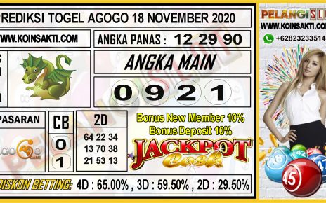 PREDIKSI TOGEL AGOGO 18 NOVEMBER 2020