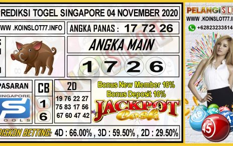 PREDIKSI TOGEL SINGAPORE 04 NOVEMBER 2020