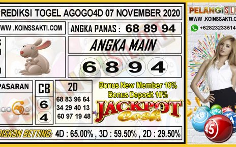 PREDIKSI TOGEL AGOGO4D 07 NOVEMBER 2020