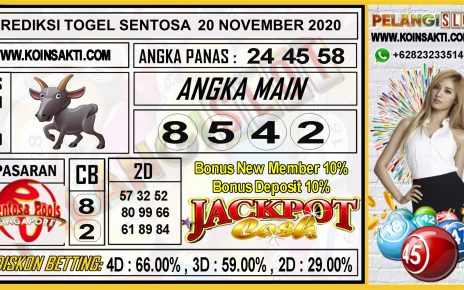 PREDIKSI TOGEL SENTOSA 20 NOVEMBER 2020