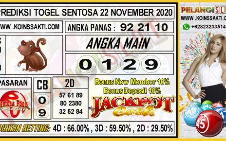 PREDIKSI TOGEL SENTOSA 22 NOVEMBER 2020