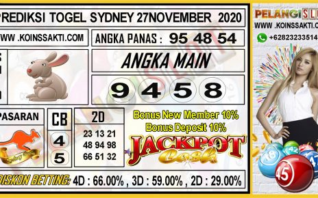 PREDIKSI TOGEL SYDNEY 27 NOVEMBER 2020