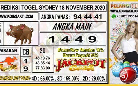 PREDIKSI TOGEL SYDNEY 18 NOVEMBER 2020