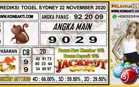 PREDIKSI TOGEL SYDNEY 22 NOVEMBER 2020