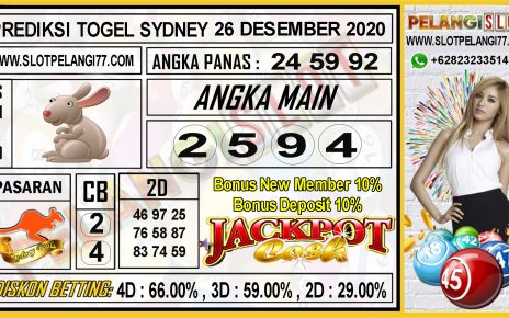 PREDIKSI TOGEL SYDNEY 26 DESEMBER 2020