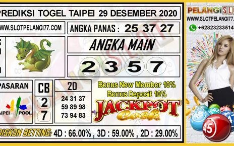 PREDIKSI TOGEL TAIPEI POOLS 29 DESEMBER 2020