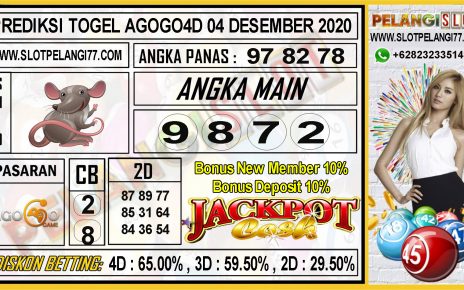 PREDIKSI TOGEL AGOGO4D 04 DESEMBER 2020