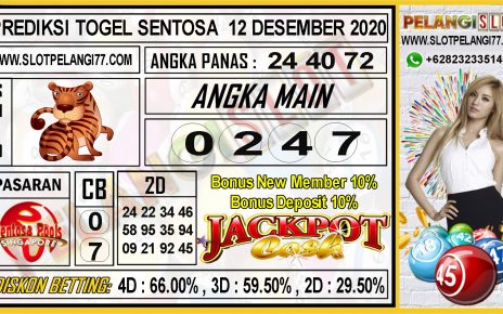 PREDIKSI TOGEL SENTOSA 12 DESEMBER 2020