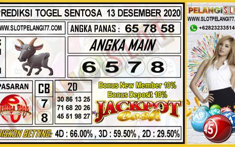 PREDIKSI TOGEL SENTOSA 13 DESEMBER 2020