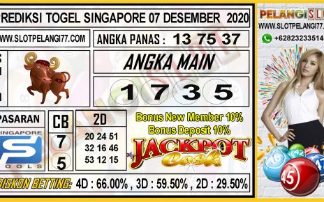 PREDIKSI TOGEL SINGAPORE 07 DESEMBER 2020