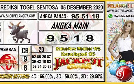 PREDIKSI TOGEL SENTOSA 05 DESEMBER 2020