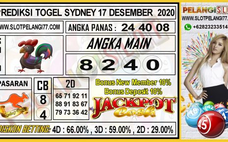 PREDIKSI TOGEL SYDNEY 17 DESEMBER 2020