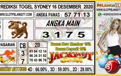 PREDIKSI TOGEL SYDNEY 16 DESEMBER 2020