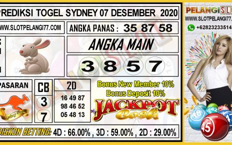 PREDIKSI TOGEL SYDNEY 07 DESEMBER 2020