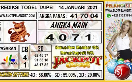 PREDIKSI TOGEL TAIPEI POOLS 14 JANUARI 2021