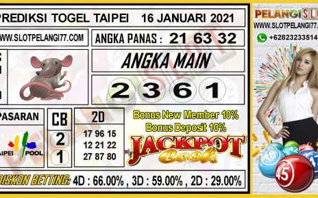 PREDIKSI TOGEL TAIPEI POOLS 16 JANUARI 2021