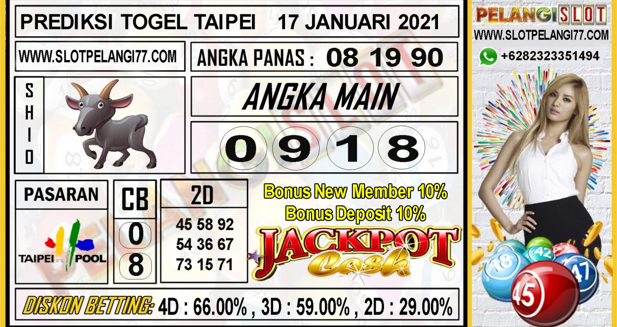 PREDIKSI TOGEL TAIPEI POOLS 17 JANUARI 2021