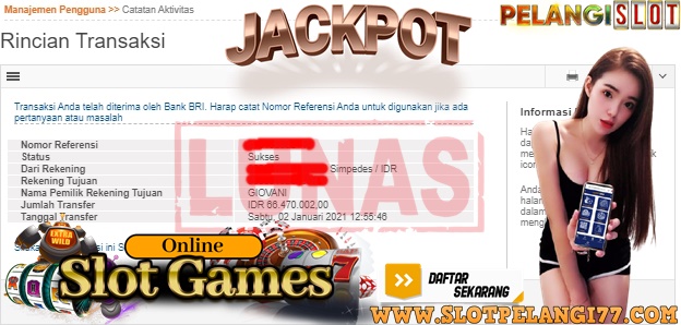 MEMBER PELANGI SLOT JACKPOT DI JOKER SLOT 66 JT !!