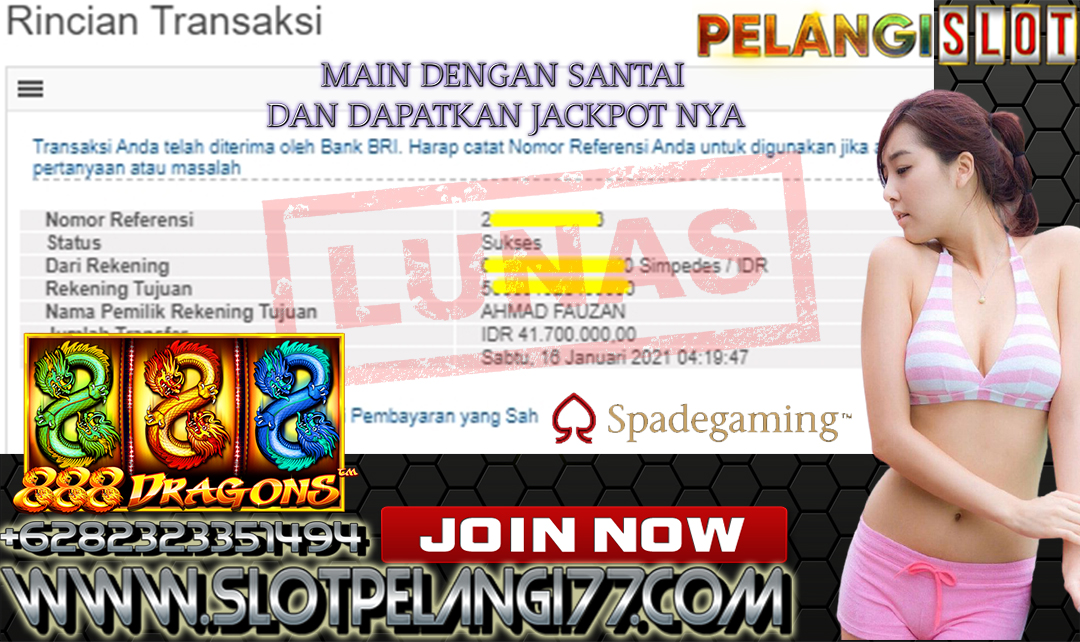 BUKTI KEMENANGAN MEMBER PELANGISLOT 16 JANUARI 2021