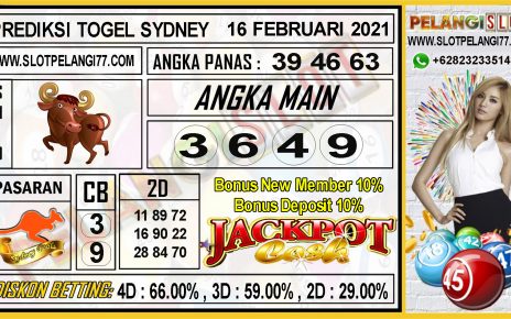 PREDIKSI TOGEL SYDNEY POOLS 16 FEBRUARI 2021