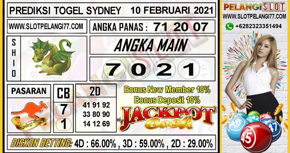 PREDIKSI TOGEL SYDNEY POOLS 10 FEBRUARI 2021