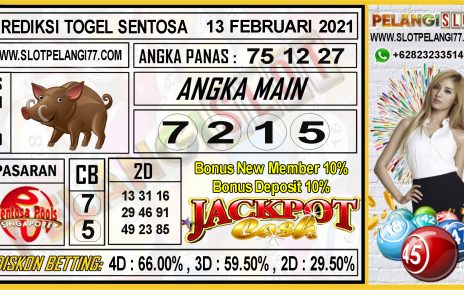 PREDIKSI TOGEL SENTOSA POOLS 13 FEBRUARI 2021