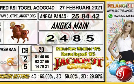 PREDIKSI TOGEL AGOGO4D 27 FEBRUARI 2021