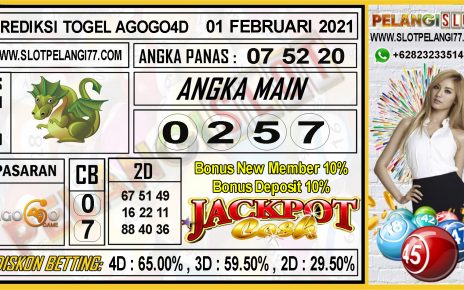 PREDIKSI TOGEL AGOGO4D 01 FEBRUARI 2021