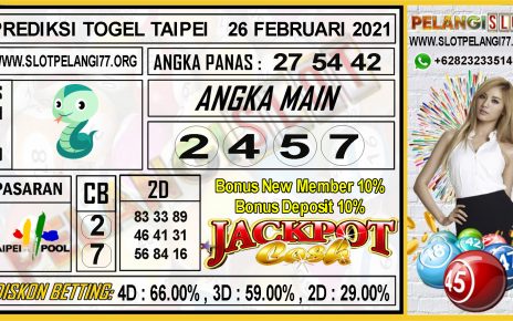 PREDIKSI TOGEL TAIPEI POOLS 26 FEBRUARI 2021