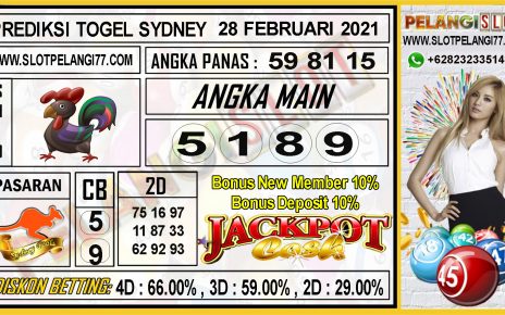 PREDIKSI TOGEL SYDNEY POOLS 28 FEBRUARI 2021