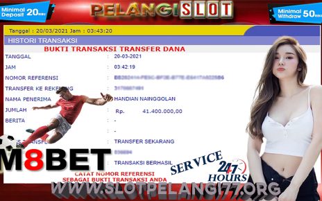 BUKTI KEMENANGAN MEMBER PELANGI SLOT 20 MARET 2021