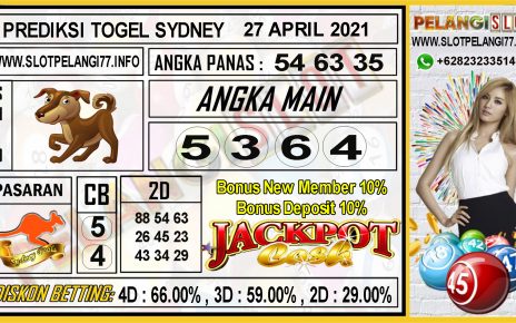 PREDIKSI TOGEL SYDNEY TANGGAL 27 APRIL 2021