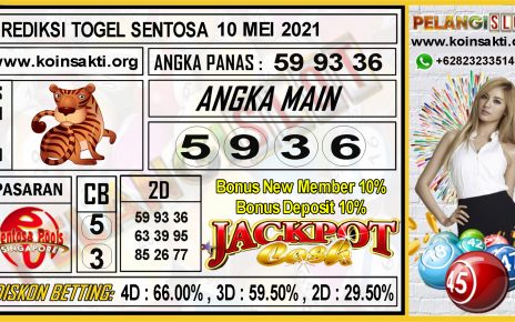 PREDIKSI TOGEL SENTOSA TANGGAL 10 MEI 2021