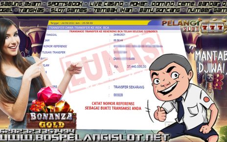 BUKTI KEMENANGAN MEMBER PELANGI SLOT 24 JUNI 2021