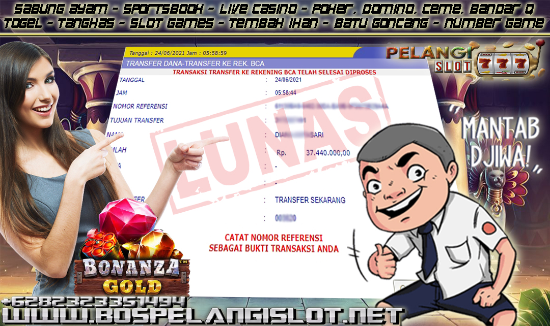 BUKTI KEMENANGAN MEMBER PELANGI SLOT 24 JUNI 2021