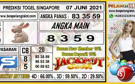 PREDIKSI SINGAPORE POOLS TANGGAL 07 JUNI 2021