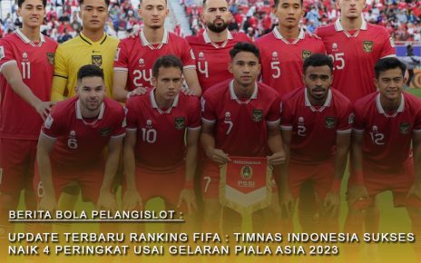 Timnas Indonesia naik 4 peringkat di update Rangking FIFA usai gelaran Piala Asia 2023
