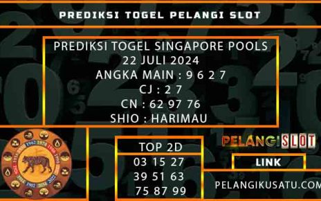 PREDIKSI TOGEL SINGAPORE POOLS 22 JULI 2024