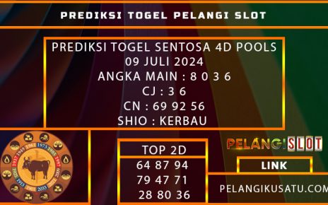 PREDIKSI TOGEL SENTOSA 4D POOLS 09 JULI 2024