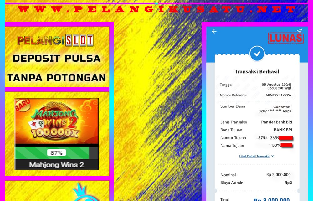 BUKTI JACKPOT SLOT PRAGMATIC 05 AGUSTUS 2024