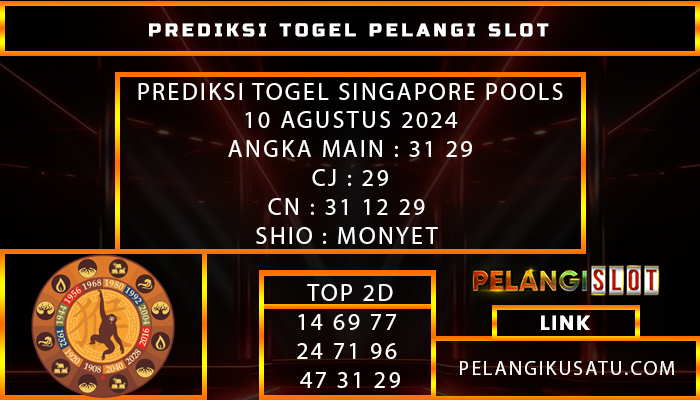 PREDIKSI TOGEL SINGAPORE POOLS 10 AGUSTUS 2024