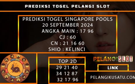 PREDIKSI TOGEL SINGAPORE POOLS 20 SEPTEMBER 2024