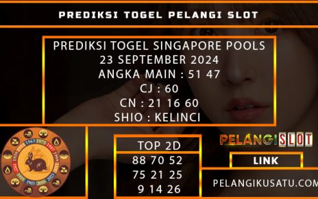 PREDIKSI TOGEL SINGAPORE POOLS 23 SEPTEMBER 2024