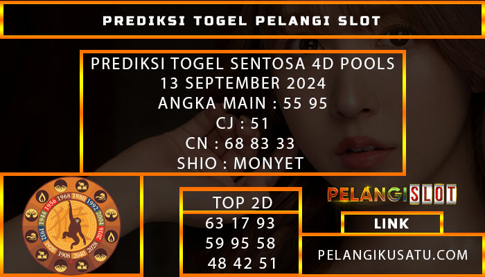 PREDIKSI TOGEL SENTOSA 4D POOLS 13 SEPTEMBER 2024