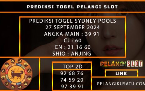 PREDIKSI TOGEL SYDNEY POOLS 27 SEPTEMBER 2024