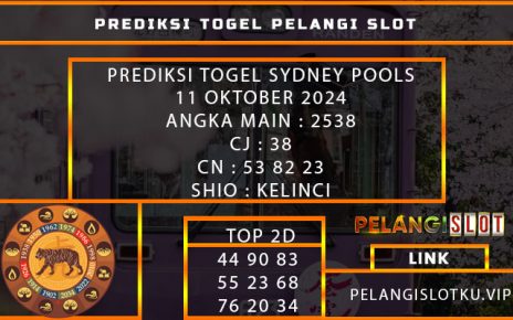 PREDIKSI TOGEL SYDNEY POOLS 11 OKTOBER 2024