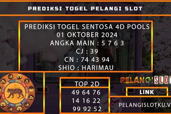 PREDIKSI TOGEL SENTOSA 4D POOLS 01 OKTOBER 2024