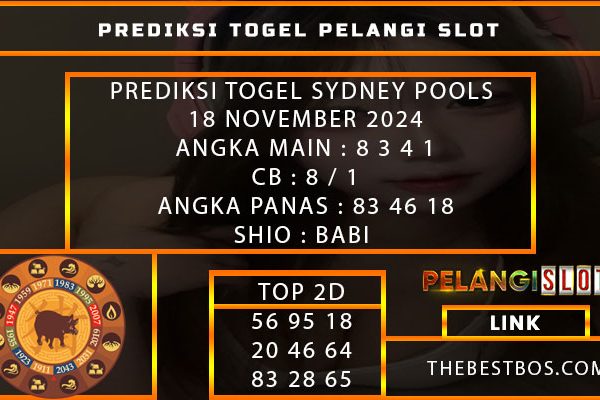 PREDIKSI TOGEL SYDNEY POOLS 18 NOVEMBER 2024